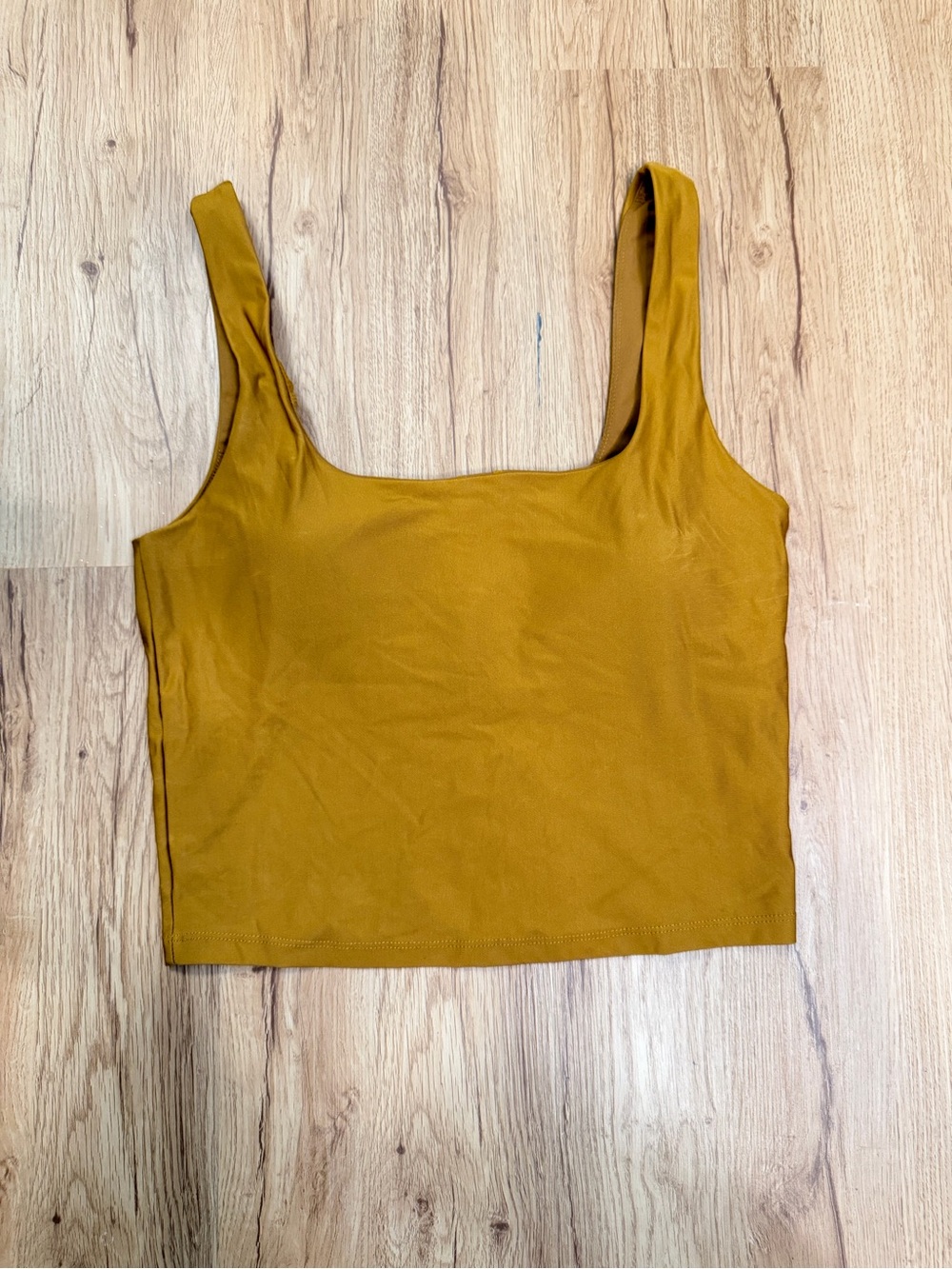 Fabletics Mustard Square-Neck Sports Bra